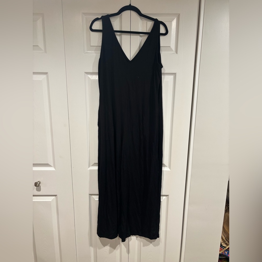 Waverles Maternity Anywhere Jumpsuit Wide Leg Pockets black Size medium